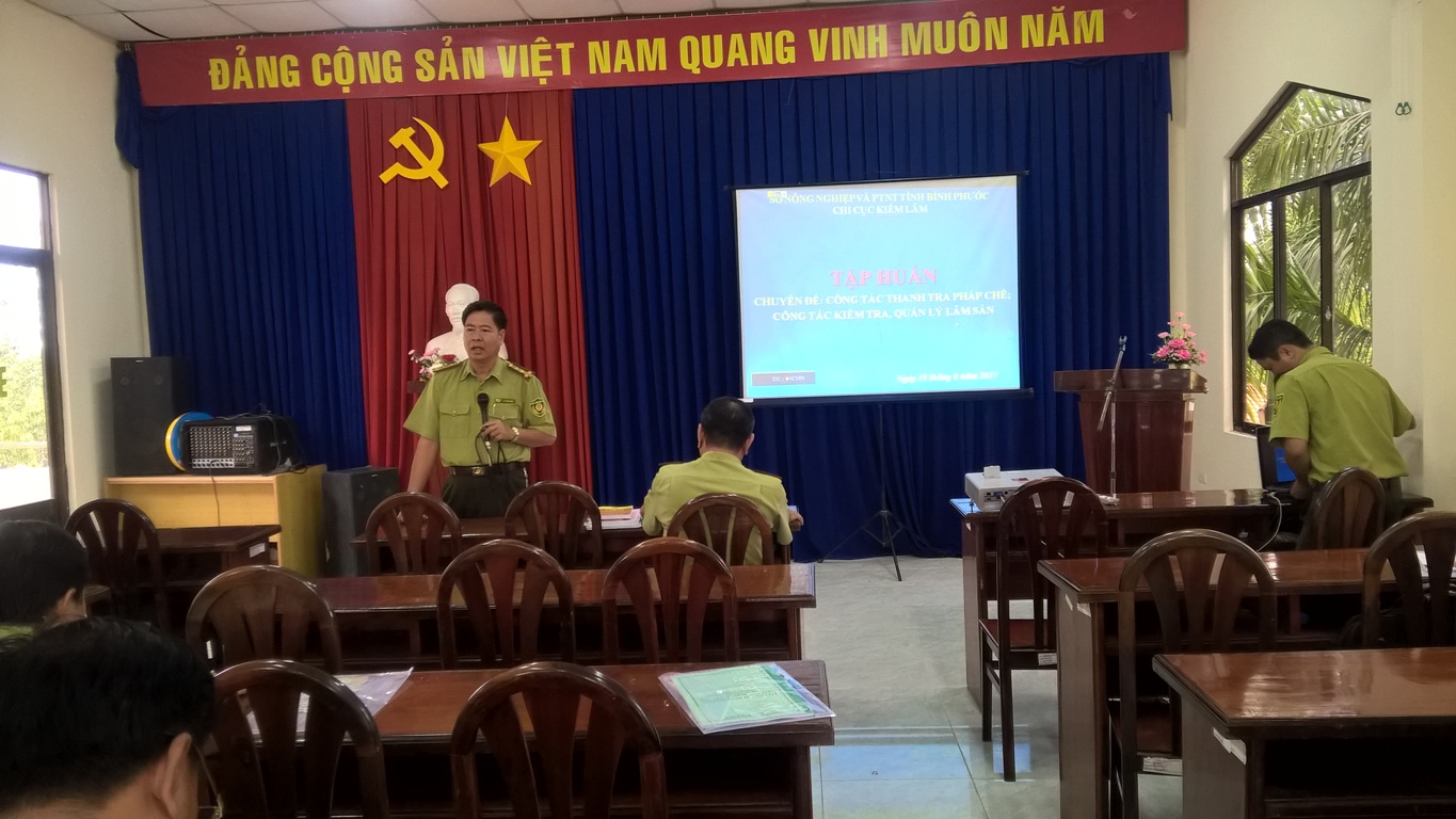 Ông Lê Văn Tánh - Chi cục trưởng Kiểm lâm Phát biểu khai mạc tập huấn