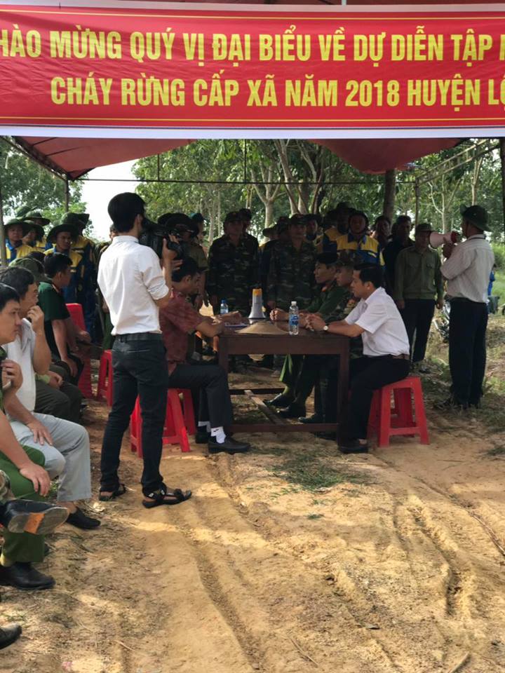 Lộc Ninh tổ chức diễn tập phòng cháy, chữa cháy rừng cấp xã năm 2018