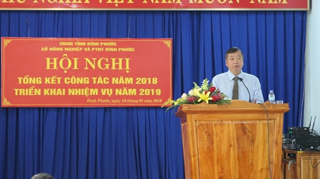 Phó Chủ tịch UBND tỉnh Huỳnh Văn Minh phát biểu tại Hội nghị